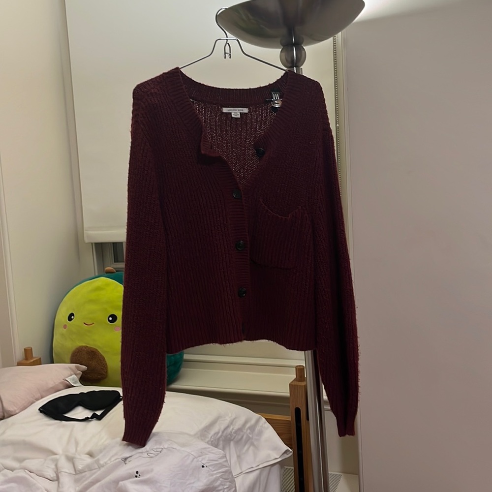 american eagle | burgundy sweater / cardigan | sz S